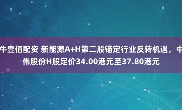 牛壹佰配资 新能源A+H第二股锚定行业反转机遇，中伟股份H股定价34.00港元至37.80港元